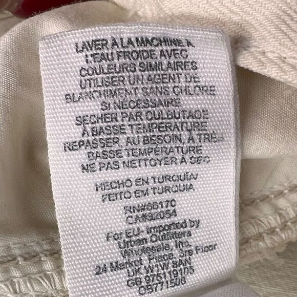 Free People We The Free Jeans Womens 27 Cream Tapered Leg Five Pocket Raw Hem - Picture 12 of 13